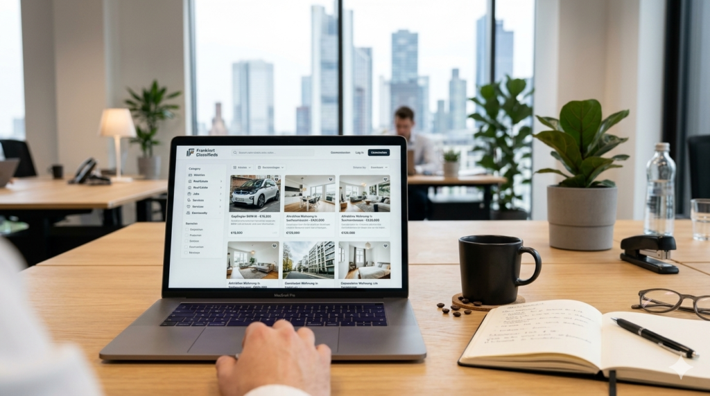Listcrawler classified listings platform displayed on laptop screen in professional workspace