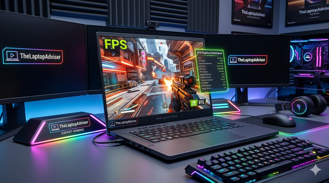 TheLaptopAdviser Expert Gaming showing gaming laptops, performance reviews, and benchmark analysis 2026